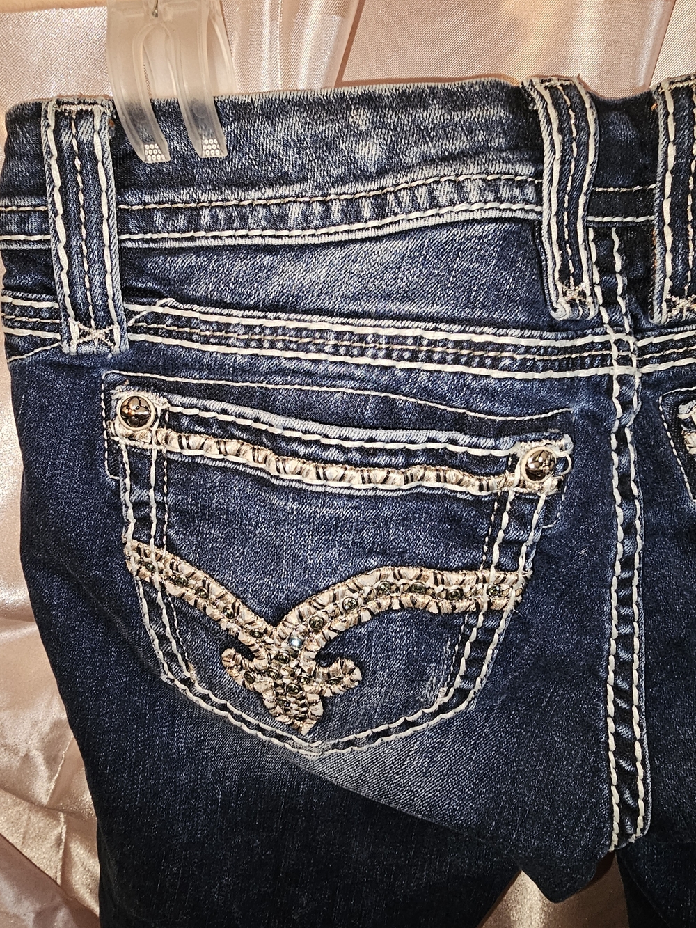 Rock Revival Women's Dark Blue Embellished Pocket Bermudas - Picture 10 of 11